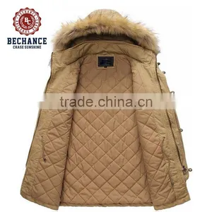 2016 Men's Fashion Winter Long Thicken Padded Jacket Outwear Overcoat With Detachable Fur Hood for Wholesale Clothing thumbnail-5