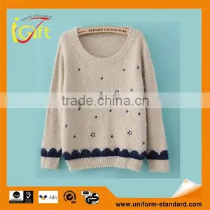 2014 Hot Sell Wholesale High Quality Long Sleeve Cashmere Sweater thumbnail-1