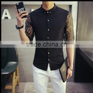 Cultivate One's Morality Short Sleeve White Shirt Male 7 Minutes of Sleeve thumbnail-2