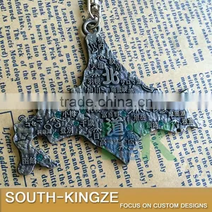 Japan Hokkaido Map Metal Alloy Keychain thumbnail-2