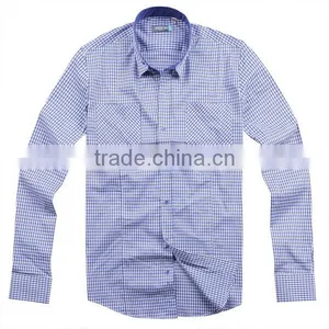 Fancy Check Mens Long Sleeves Shirts Formals Dress Shirts Business Shirts Button Downed Custom Labelled Dress Casual Shirts thumbnail-5