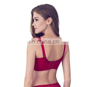 Stylish Hot Fancy Bra and Panty Set Teen Seamless Lace Red Bra Set 2017 thumbnail-4