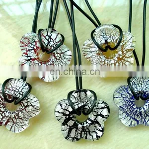 Handmade Murano Glass Flower Pendant Necklace CTN1108-3 thumbnail-1
