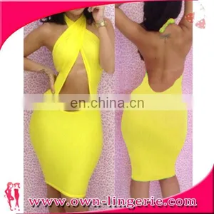 Sexy Neck Halter Backless Punk Clothing Women Gothic Clubwear Bodycon Mini Dress thumbnail-5