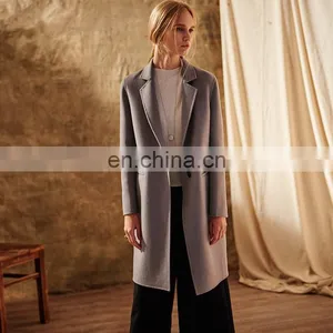 Fashion European Women's Coat 100% Wool Comfortable Cashmere Wool Coat thumbnail-3