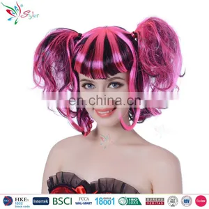 Styler Brand 100% Polyester Party Curly Hair Wig Wholesale Cheap Make Doll Wig thumbnail-1
