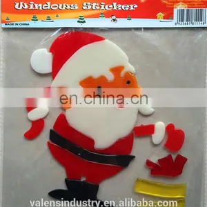 OEM Wholesale Customized Design Magic Removable Santa Claus Christmas Tree Jelly Gel Glass Window Sticker Decoration thumbnail-1