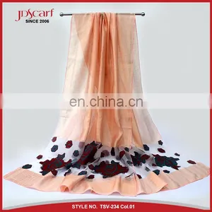 Latest Design Great Quality Silk and Wool Feeling Muslim Lace Scarf Fashionable Scarf thumbnail-2