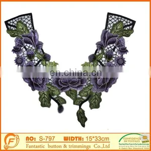 Flower Shape Cotton Lace Collar for Sew on Women Dressing Clothings thumbnail-2