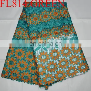 Free Shipping African Beautiful Flower Cord Lace Fabric Guipure Lace Fabric thumbnail-1