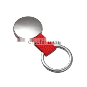2016 Newly Design Red Round Metal Keychains With Woven Belt / Packing Gift Box Key Holders thumbnail-2