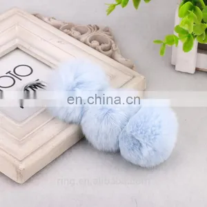 Wholesale Faux Fur Pompon Keychain 3pcs Fur Ball Bag Charm thumbnail-1