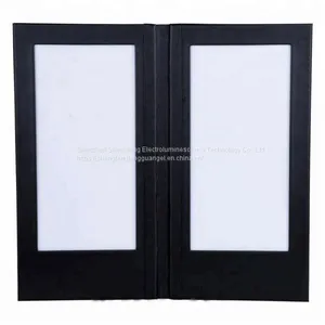 M5511 2 Pages Menu Cover Black PU Menu Holder for 5.5x11'' Papers thumbnail-4