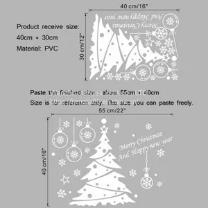 Christmas Tree Decoration Glass Windows Wall Sticker Wall Decals Festival Home Decoration Happy New Year Stickers Wallpaper thumbnail-1
