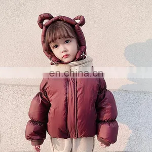 6360/ Bear Ear Winter Outdoor Hooded Kids Coat Cartoon Cute Causal Clothing thumbnail-4