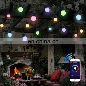 APP Voice Control Smart Wifi Remote Outdoor Use IP65 RGB String Light for Patio, Porches, Bistro, Backyard,Christmas Decoration thumbnail-4