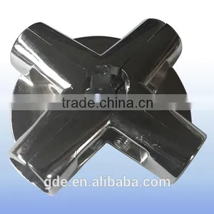 Metal Chrome 4 Way Pipe Joint Fit to 25mm Round Tube thumbnail-1