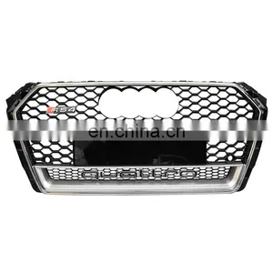 2017-2019 RS4 Glossy Black Electroplating A4 S4 Front Bumper Lift Grill Radiator Honeycomb Gril Applicable to Audi B9 RS4 Grill thumbnail-2