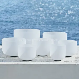 Meditation Therapy Chakra Root Note Quartz Bowl Frosted Quartz Glass Crucible Singing Bowl thumbnail-1