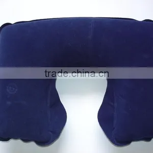 High Quality Neck Pillow,U Shape Inflatable Pillow,Custom PVC + Flocking Inflatable Travel Pillow thumbnail-1