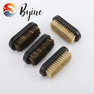 Horsehair Shoe Shine Brush Horse Hair Bristles Wood Handle Horsehair Shoe Shine Brush for Shoes, Boots, and Other Leather Items thumbnail-1