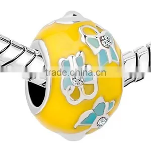 Hand Enameled Faberge Egg Bead for Charms DIY European Bracelet thumbnail-1