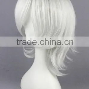 High Quality 35cm Short Curly D.Gray-Man-Allen Walker Silver White Synthetic Anime Wig Cosplay Hair Wig Party Wig thumbnail-3