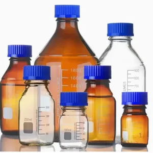 Laboratory Glass Borosilicate Reagent Bottle 100ml-20000ml Glass Bottle With Blue Screw Cap thumbnail-1