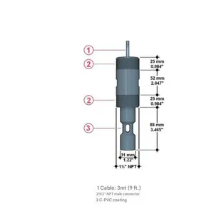 Corrosion-Resistant CPVC Conductivity Transmitter C6.30 for Chemical Liquids, Direct PLC Interface, Pre-Calibrated thumbnail-2