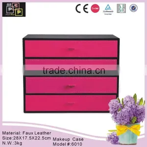 China Supplier Household Faux Leather Makeup Cabinet Case thumbnail-2