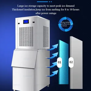 60kg/24h Commercial Snow Flake Ice Maker Food Grade Automatic Snow Ice Machine for Seafood Catering thumbnail-5