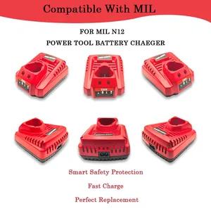 Mil-N12 12V Max Fast Battery Charger, Replacement Rapid Charger Compatible With MIL Cordless Drill Screwdriver Power Tools thumbnail-1