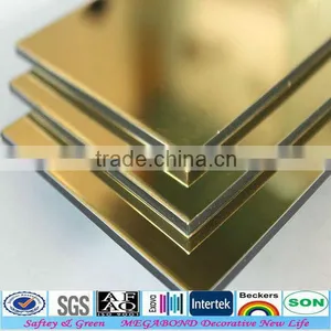 Gold Mirror Finish Acp Exterior Wall Mirror Acp Quality Choice thumbnail-1