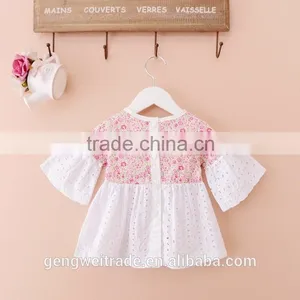 2015 Cute Baby Girl Summer Dress Infant Girls Broken Flower With Pearls Necklace thumbnail-3
