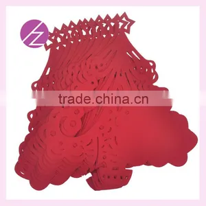 2016 New Design Laser Cut Paper Fashion Happy Christmas Wine Glass Place Card JK-74 thumbnail-3