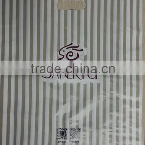 OEM Service Plastic Stripe Printed Die Cut Packaging Bag for Clothing thumbnail-4