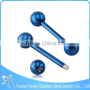 Stainless Steel Body Jewelry Black Anodized Ball 14G Cheap Piercing Tongue Rings thumbnail-4