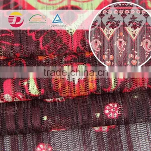 Bulk Top Quality 100%polyerster Print Fluorescent Yellow Lace Fabric thumbnail-3