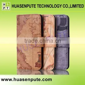 Map Pattern Leather Mobile Case For IPhone 6 With Magnetic Closore thumbnail-1