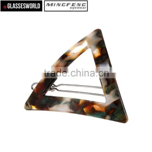 Acetate Triangle Geometric Barrettes Jewelry Girls Hairpin Factory in China AE002 thumbnail-3
