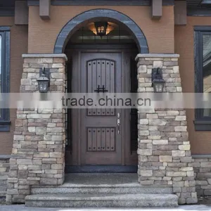 Rustic Design Unfinished Arched Solid Wood Entrance Door Quality Choice thumbnail-4