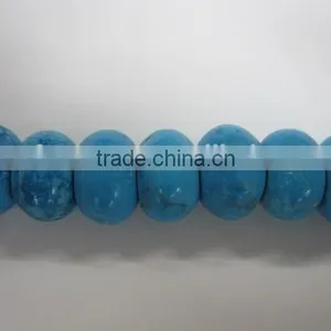 Wholesale Price Taiwan Turquoise With Matrix Rondelle Beads Turquoise thumbnail-1