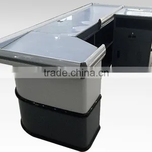 Light and Dary Grey Checkout Counter for Supermarket , Shopping Mall thumbnail-1