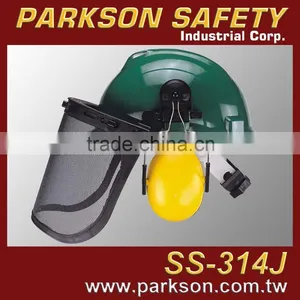 FULL SAFETY HELMET SET SM-967 HELMET+ SAFETY EARMUFF+MESH VISOR WITH CE AND ANSI STANDARD thumbnail-1