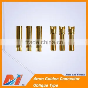 Maytech 4mm Golden Banana Connector Oblique Type Male and Female in Pair thumbnail-1