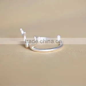 2015 Tiny Delicate Adjustable 925 Sterling Silver Deer Antler Ring thumbnail-3