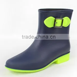 PVC Boots Jelly Color Rubber Rain Boots for Women Wellies thumbnail-1