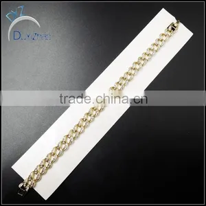 Hot Sale Pave cz Hip Hop Cuban Gold Chain Bracelets thumbnail-2
