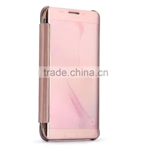 for Galaxy S7 Edge Case, Acessor-Z Fashion Luxury Glossy Mirror Clear View Smart Date/Time Premium thumbnail-3