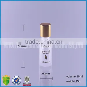 Long Custom Clear Round Frosted Glass Bottles10ML With Gold Cap thumbnail-6